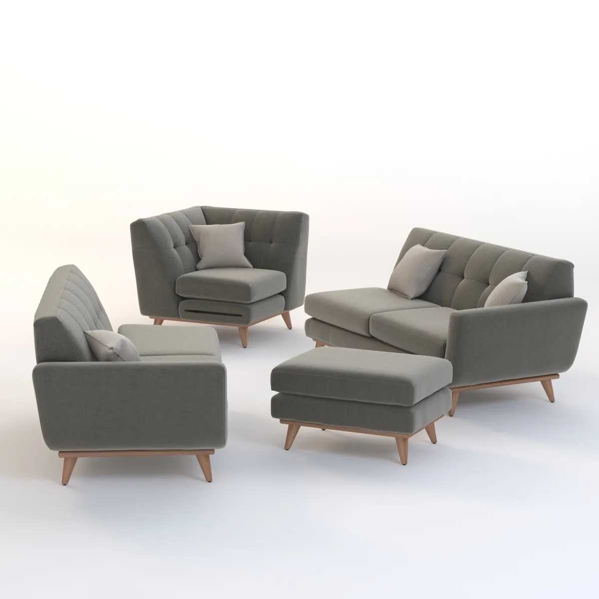 Joybird Hughes Corner sectional Sofa 3D Model_011